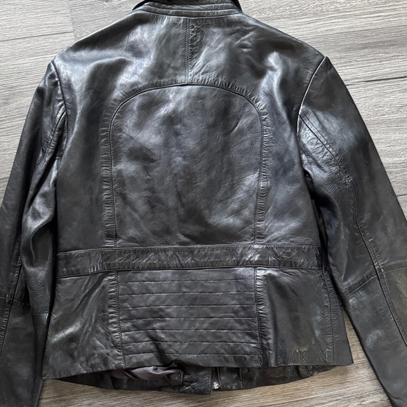 DKNY black Leather Jacket for Women - Picture 5 of 8